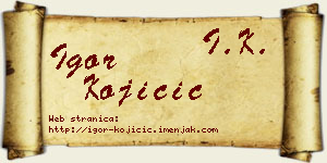 Igor Kojičić vizit kartica